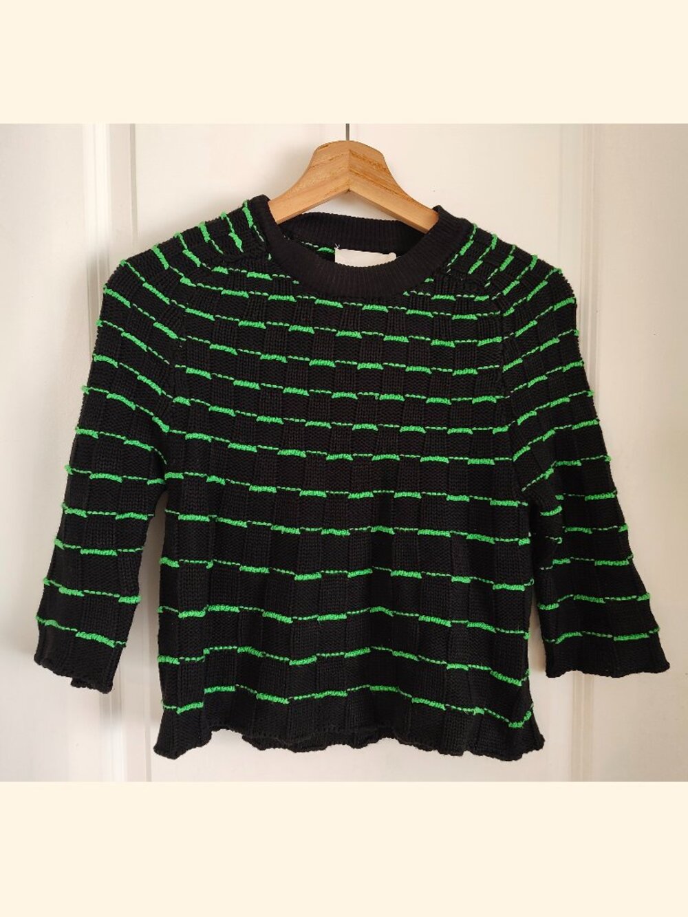 3.1 Phillip Lim black and green striped knit sweater